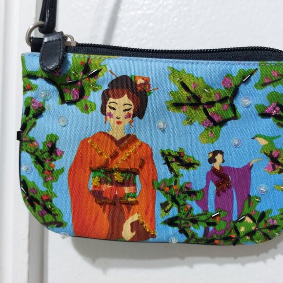 Kimono Girl Mini Wristlet Clutch Bag Mini Wallet Mini Bag Coin Purse - Picture 3 of 9